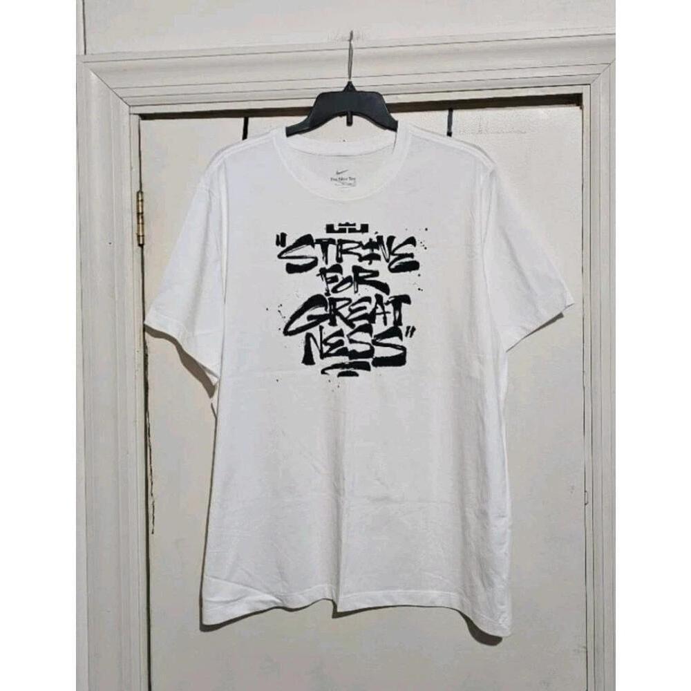 Lebron James Strive For Greatness  White Shirt -  Mens